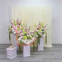 Centre de table de mariage DKB de haute qualité, fleurs blanches et vertes en soie, décoration de table, centre de table artificiel en roses, boule de fleurs en soie