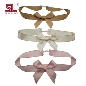 Wholesale Customized Fashion Large Pre-tied handmade Elastic Bow Tie For Gift Packaging