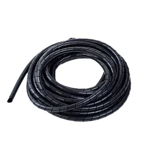 New PE Winding Plastic Tube Spiral Wrapping Pipe Cable Wire Management Sleeve Black White