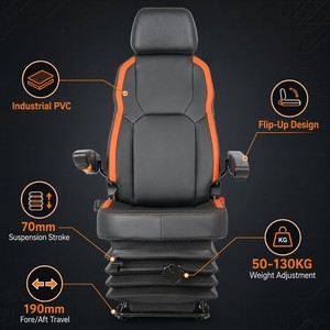 Siège de conducteur d'excavatrice à dossier haut avec suspension, adapté à tous les modèles d'excavatrices, siège universel pour excavatrice - Vente chaude - Product Image 2