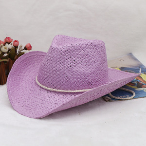 Summer Large Brim Women Men Cowboy <strong>Hats</strong> Jazz <strong>Straw</strong> With Rope Sun Beach Panama <strong>Hat</strong> for Travel - Product Image 4