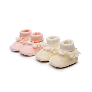 Chaussures en dentelle pour bébé fille, best-seller printemps-automne, semelle souple, nœud papillon, chaussettes-chaussures, premières chaussures pour bébés - Product Image 1