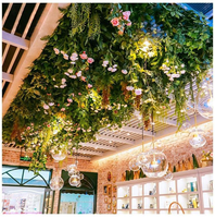 Plantes suspendues artisanales, plantes grimpantes suspendues au plafond, plantes suspendues artificielles pour restaurant avec lumières, jardins domestiques, café