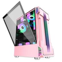 Boîtier PC Gamer compatible avec les cartes mères ATX, M-ATX et ITX, châssis avec panneau latéral en verre trempé