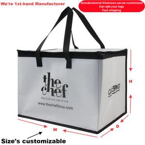 Por encargo al por mayor ecológico reutilizable no tejido aislado bolsas térmicas refrigerador almuerzo Picnic bolsa con impresión de logotipo - Product Image 3