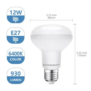 Bombilla LED R80 E27 12W, eficiencia energética, luz cálida, ideal para iluminación en hogares y comercios. - Product Image 3