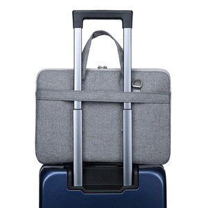 Polyester Thin Portable <b>Laptop</b> Bag Business-style Large Capacity Inner Sleeve Casual Solid Color Tote Bag with Handle. - Product Image 5