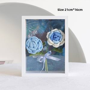 Bouquet Eterno Fatto a Mano con Fiori Secchi e Filato all'Uncinetto, Girasole Lavorato a Maglia, Cornice per la Festa della Mamma, Laurea, Ringraziamento - Product Image 5