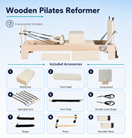 Reformer Pilates Professionnel avec Tour en Bois d'Érable – Machine de Pilates Reformer