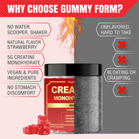 Rosebest, fournisseur chinois, gommes à la créatine monohydrate aromatisées à la fraise, 5 g, sans sucre, supplément de créatine 5000 mg