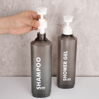 Nouveau support mural salle de bain presse manuelle shampooing Gel douche distributeur de savon liquide bouteille 500ml * 2 poinçon salle de bain bouteille de lavage des mains