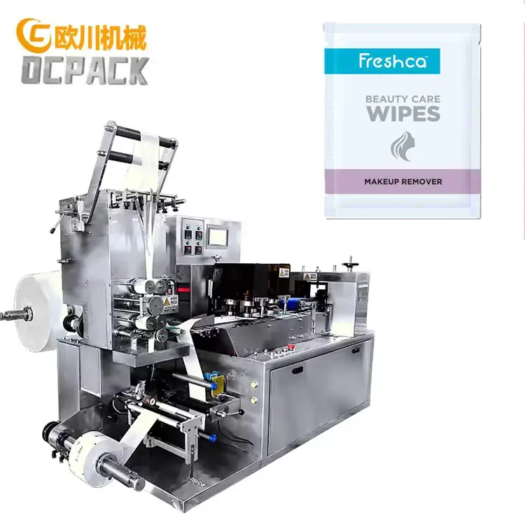 Four side wet wipes packing machine single pouch wet wipes pack flow pack machine