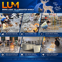 Sculpture lumineuse de renne sautant de 250 cm de haut Luming Amazing avec structure en aluminium pour motif lumineux de Noël