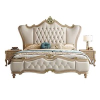 Dernières tendances en matière de lits design modernes et luxueux, prix usine, 1,5 m, 1,8 m, style simple, lit king size double en bois massif à vendre