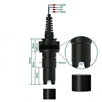Sonde de pH numérique industrielle 0-14pH étanche IP68 avec compensation de température Pt1000 et jonction PTFE pour surveillance en ligne