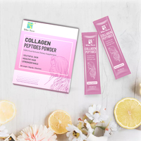 Poudre de peptides de collagène marin en sachets pour boisson, supplément pour l'élasticité et l'éclaircissement de la peau, et soutien articulaire