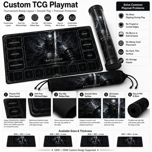 Tapis de jeu personnalisé en caoutchouc pour jeux de cartes TCG et jeux de société - Product Image 3