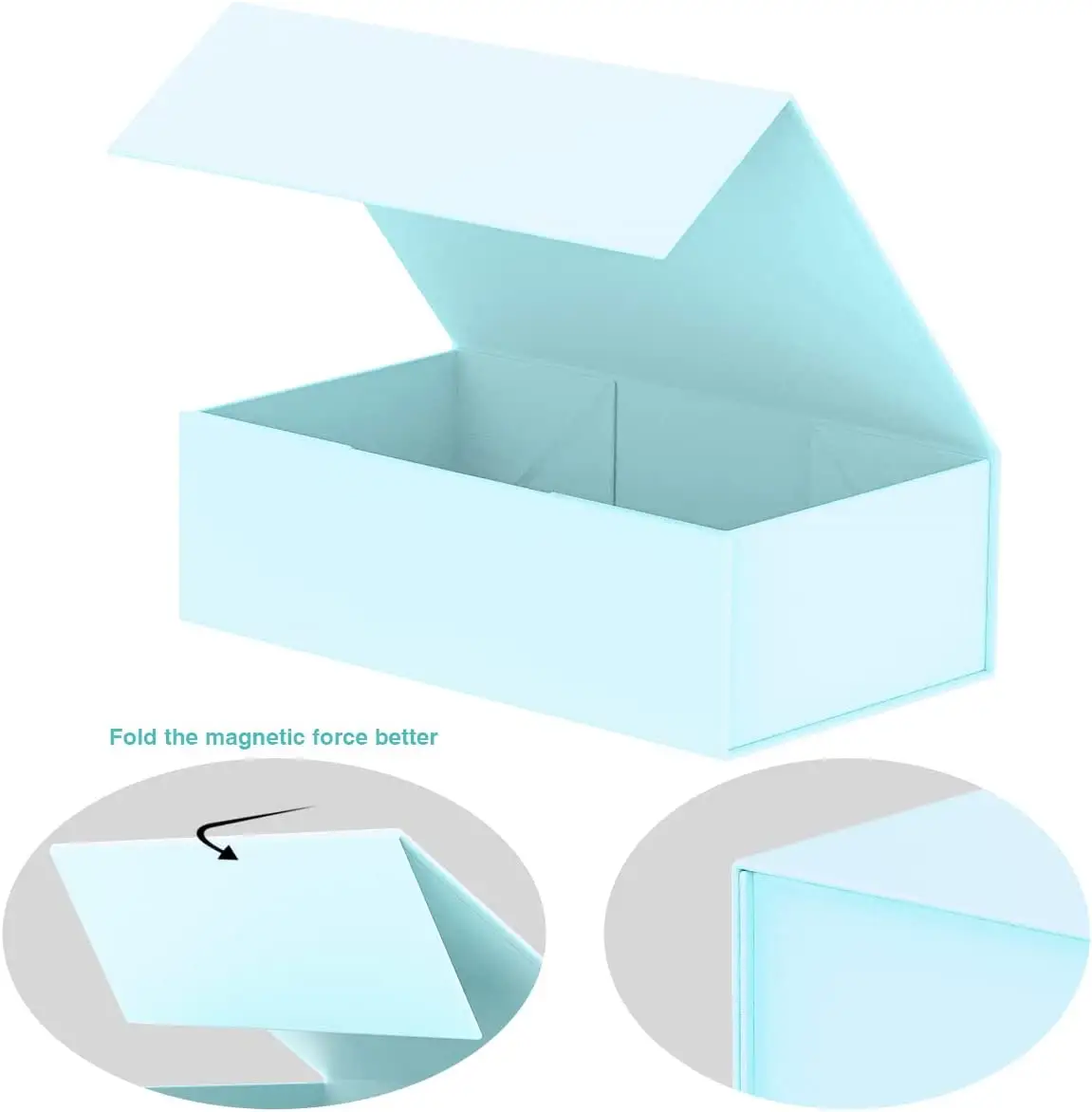 OEM Custom Design Luxury Cosmetic Clothing Packaging Blue Rigid Cardboard Paper Gift Box With Magnetic Lid