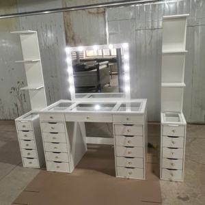 <span class=keywords><strong>Coiffeuse</strong></span> de Maquillage Personnalisée à Prix Abordable avec Miroir Lumineux à <span class=keywords><strong>LED</strong></span> et Ampoules pour Chambre d'Hôtel - Product Image 4