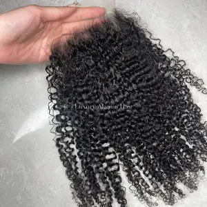 Hot Selling Producten 2024 Afro Kinky Hair Hd Kant Sluiting 5*5 6*6 Kanten Sluiting 100% Human Cambodian Maagd Kinky Krullend Haar