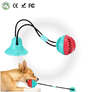 CE Sertifikalı Toptan Ekolojik Etkili Etkileşimli Eğlenceli Evcil Hayvan Diş Kaşıma Topu Vakumlu Elastik Halatlı TPR Köpek Çiğneme Oyuncakları - Product Image 1