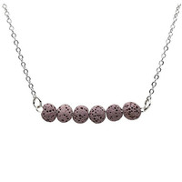 Collier avec chaîne fine en pierre de lave pour femmes, pendentif, personnalisé, pierre de lave, parfum, minimaliste, Boho, diffuseur d'huile essentielle, pour femmes, nouveau