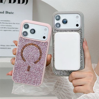 Étui pour Apple iPhone 18 Pro Max/17 Air/16 Plus, diamant brillant, magnétique, charge sans fil, anti-chute, antichoc, étui de téléphone tendance