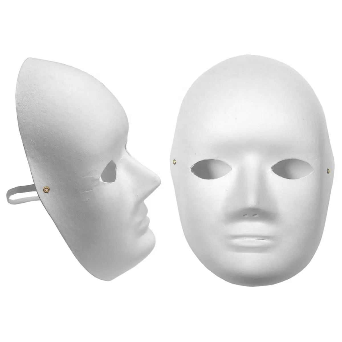 Poëticise Mannen En Vrouwen Full Face White Color Party Gunsten Blanco Papier Maché Maskers