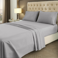 Ensemble de draps de lit de luxe pour hôtel, imprimés sur mesure, imperméables, ajustés, 200TC, antistatiques, polyester/coton, 4 pièces