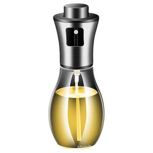 Dispensador de aceite de vidrio de acero inoxidable 304 tipo prensa X2426, 200 ml, forma de tambor redondo, para aceite de oliva, carne, barbacoa, almacenamiento - Product Image 1