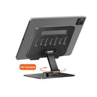 Support de tablette pivotant à 360 degrés pour ordinateur de bureau, support de tablette réglable en métal pour iPad, tablette Android