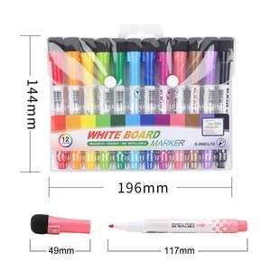 Ensemble de marqueurs effaçables <span class=keywords><strong>à</strong></span> <span class=keywords><strong>sec</strong></span> <span class=keywords><strong>à</strong></span> <span class=keywords><strong>pointe</strong></span> <span class=keywords><strong>feutre</strong></span> personnalisables avec logo, faible odeur, colorés, magnétiques, pour tableau blanc, avec aimant et gomme - Product Image 6