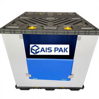 Conteneur en plastique ondulé de grande taille, écologique, en HDPE, 1000L