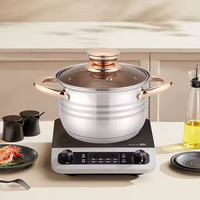 Set Peralatan Masak Stainless Steel 12-Piece Double Bottom, Kombinasi Wajan, Panci Susu, Panci Sup, Tanpa Lapisan