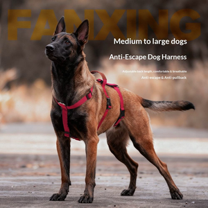 Harnais pour chien robuste réglable anti-traction en nylon réfléchissant avec poignée et trois anneaux en D pour grands chiens – Vente en gros - Product Image 2