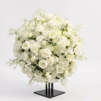 Boule de fleurs artificielle moderne en soie blanche, arrangement floral pour centre de table de mariage, décoration d'événements