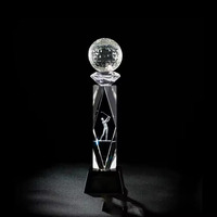 Trophée sportif personnalisé en cristal, série multisports, billard, golf, tennis, volley-ball, baseball, coupe de récompense avec base noire