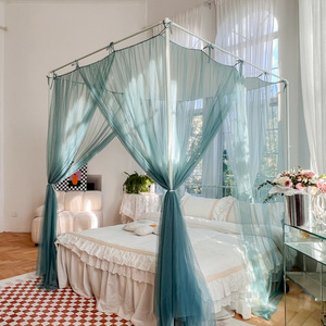 Nouvelle moustiquaire d'été pliable en polyester, style français, longue jusqu'au sol, <span class=keywords><strong>à</strong></span> bretelles, épaissie, pour quatre portes - Product Image 5