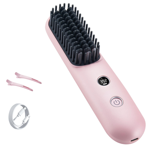 Brosses à cheveux électriques portables, rechargeables par USB, peigne chauffant sans fil, mini peigne lisseur électrique pour barbe et cheveux, pour femmes et hommes - Product Image 1
