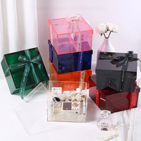 Usine puissante personnalise boîte acrylique boîte d'emballage en acrylique de couleur transparente personnalisée boîte cadeau de mariage en acrylique spécial
