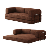 Canapé-lit double en velours extensible et convertible, style américain, nouveau design, beige, pour salon