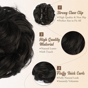 Vente en gros chaude chignon tête perruque <span class=keywords><strong>boucle</strong></span> pince à saisir queue de cheval perruques pince à saisir naturel moelleux sac de <span class=keywords><strong>cheveux</strong></span> - Product Image 5