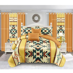 Lembaran tempat tidur pabrik Tiongkok ukuran king seprai Natal set seprai pas tirai kain kamar tidur 13 buah tirai sudah dibuat - Product Image 4