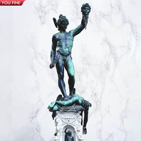 YOUFINE Estatua de Bronce de Perseo con Medusa a Tamaño Real, con Pátina, Mitología Griega Clásica, para Museo y Plaza