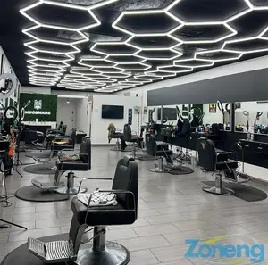 Aluminium Hex Led Barber Shop Lights Customization Hexagon Led Grid Light System