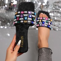Sandales plates grande taille pour femmes – Qualité supérieure, estivales, élégantes, à bout carré, sexy, décontractées pour la plage