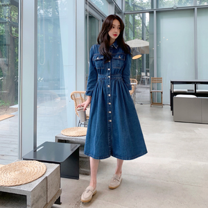 <span class=keywords><strong>Vestido</strong></span> de Mezclilla de Moda Coreana para <span class=keywords><strong>Mujer</strong></span>, Elegante, Estilo 2026, Gran Venta - Product Image 1