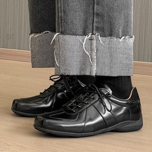 รองเท้าหนังสไตล์เรโทรแบบสปอร์ตแคชชวล ตกแต่งด้วยการต่อผ้าหนัง  แบบหนา  สำหรับผู้ชายและผู้หญิง  รองเท้าคู่รัก  รองเท้าลำลองสไตล์มินิมอลสำหรับธุรกิจ - Product Image 2