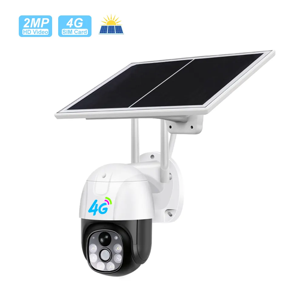 v380 1080P 4G Wifi Solar PTZ Outdoor Surveillance Camera 4X Digital Zoom PIR Motion Detection Solar 4G Speed Dome PTZ Camera