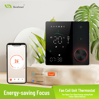 Termostato de Habitación Inteligente Becasmart BAC-18 Modbus WiFi, Termostato Digital Rectangular para Sistemas HVAC, Programable con Pantalla Táctil